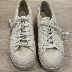 Adidas White Canvas Sneakers
